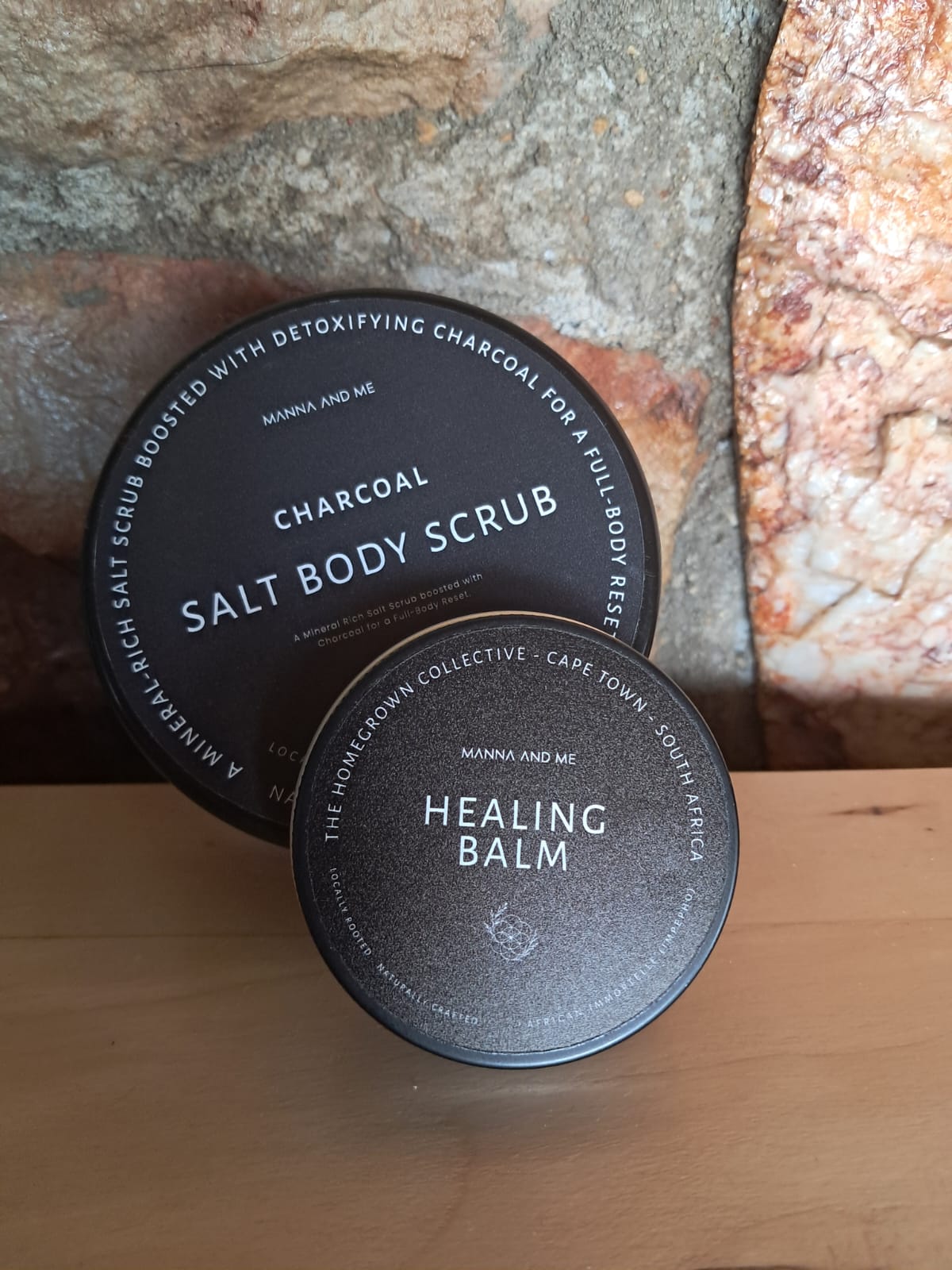 Manna and Me intensive Healing Balm tin, natural soothing salve for dry skin patches and irritations.